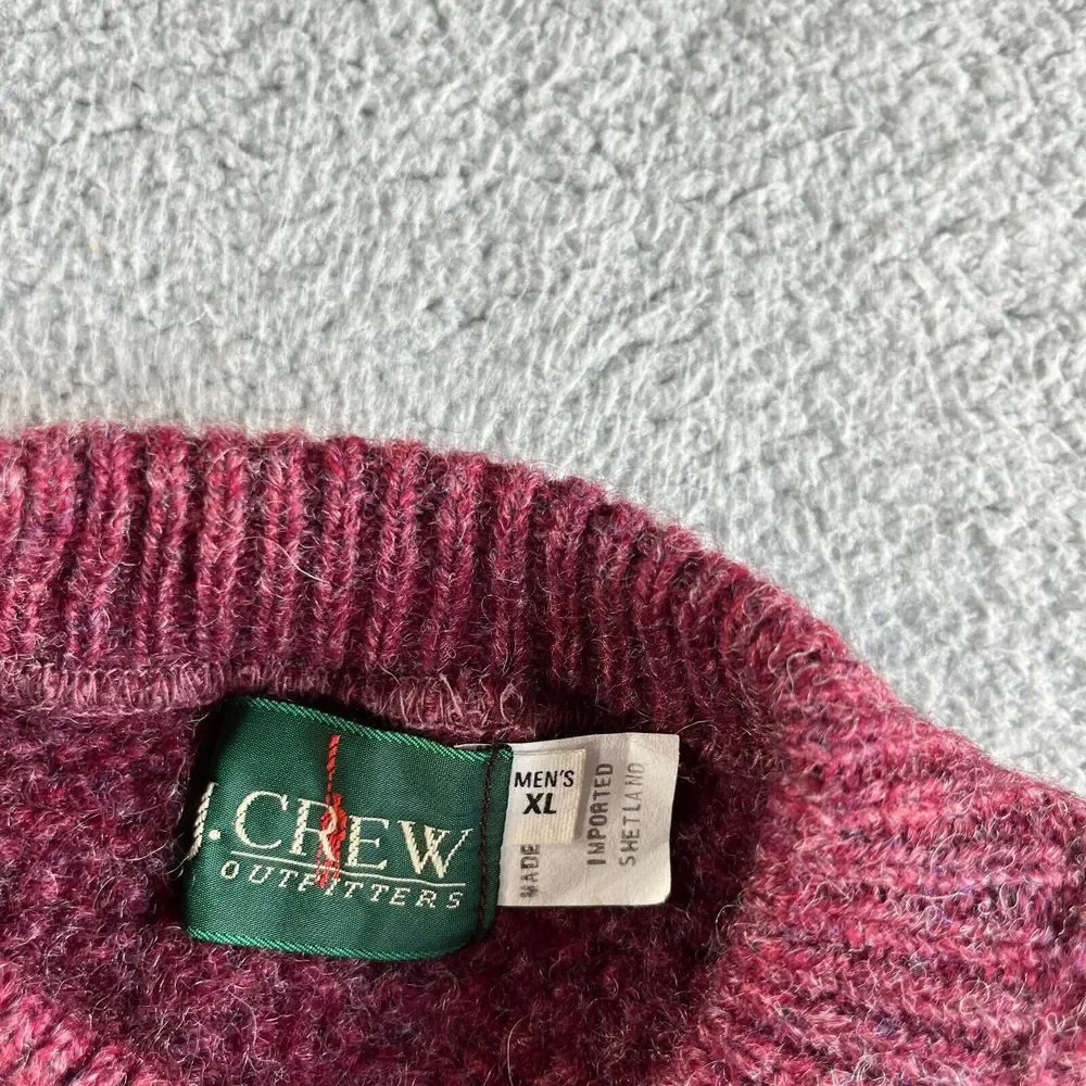 NEW Vintage J. Crew Sweater Mens Extra Large Red Oarsman Shetland Fisherman USA‎